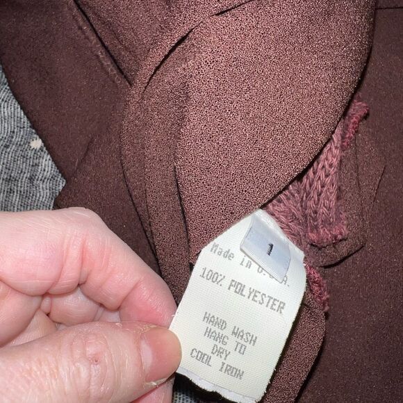 BROWN DRESS with crochet bands, 3/4 sleeves, easy and elegant! - Picture 5 of 6